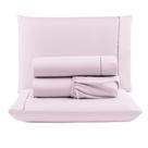 Jogo Cama Lençol Unique King Micro Percal 400 Fios Ponto Palito 4 Peças - Rosa