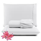 Jogo Cama Lençol Unique Queen 400 Fios Ponto Palito 3 Peças - Branco