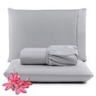 Jogo Cama Lençol Unique Queen 400 Fios Ponto Palito 3 Peças - Cinza Jogo Cama Lençol Unique Queen 400 Fios Ponto Palito 3 Peças - Cinza