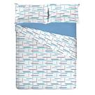 Jogo Cama Queen 4Pc Alg.150F Azul 7809 Estamparia