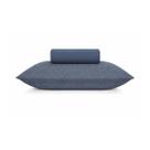 Jogo cama simples 2pçs toque acetinado - solteiro - slim marinho