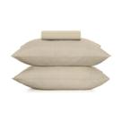 Jogo cama simples 3pçs toque acetinado - casal - slim porcelana - bom sono