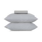 Jogo cama simples 3pçs toque acetinado - casal - slim zinc - bom sono