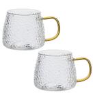 Jogo Caneca Xícara Jarra 420ml Transparente Alça Colorida Criativa Xícara Copo Café Chá Suco
