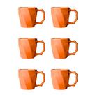 Jogo Canecas Cerâmica Xícara Café Leite Kit 6 Unid Laranja