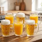 Jogo Canecas Chopp Cerveja Copo Vidro 316ml Conjunto Kit 6pç