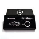 Jogo caneta roller ball de metal com chaveiro - botafogo