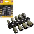 Jogo canhao / soquete sextavado com 9 pecas 5 / 6 / 7 / 8 / 9 / 10 / 11 / 12 / 13mm - SQ COMERCIO