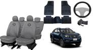 Jogo Capa Bancos Automotiva Couro Cinza Frontier 2020-2024 + Tapete
