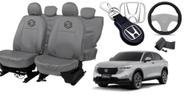Jogo capa couro cinza HR-V + volante + chaveiro top