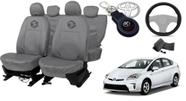 Jogo capa couro cinza p/ Prius 10-21 + kit completo