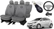 Jogo capa couro HB20 12-16 cinza c/ kit conforto