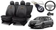 Jogo Capas de Couro Nissan Leaf 2021 + Capa de Volante + Chaveiro Nissan