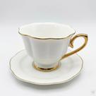 Jogo Chá Luxo 12 Peças 240ml Branco Dourado Porcelana Branco Mon Charmant