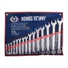 Jogo Chave Combinada King Tony 15 Peças 6 a 32mm Aço Cromo Vanádio Estojo Alta Resistência 1215MR02