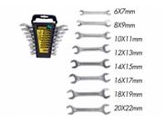 JOGO CHAVE DE BOCA FIXA C/8 PÇS de 6X7 a 20X22 M AR0727 JOGO CHAVE DE BOCA FIXA C/8 PÇS de 6X7 a 20X22 M AR0727