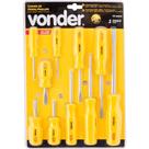 Jogo chave fenda e philips cromo vanádio c/ 10 peças Vonder Jogo chave fenda e philips cromo vanádio c/ 10 peças Vonder