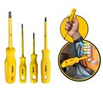 Jogo Chaves Fenda E Phillips kit 4 Pçs Aço Profissional 1000v Vonder