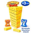 Jogo Cheese Stack Torre de Equilíbrio de Queijo 20 Blocos Empilhar Infantil Coordenação Motora