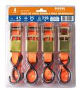 Jogo Cinta Catraca Para Amarração 25mm X 4,5m 250Kg 4 pçs Riosul Tools Unica