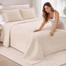 Jogo Colcha Queen Camesa Loft 3 Peças Microfibra Matelassê Ultrassônico Porta Travesseiro Cobre Leito Casal Premium