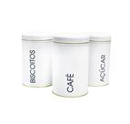 Jogo com 03 latas decorativas de metal 9.5x15cm