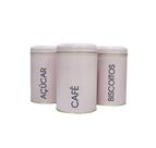Jogo com 03 latas decorativas de metal 9.5x15cm