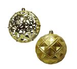 Jogo com 06 Bolas Mista Fosca Arabesco Vazado 8cm