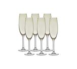 Jogo com 06 Taças de Champagne em Cristal de Soda Âmbar 220ml 6,5x24cm - Bohemia