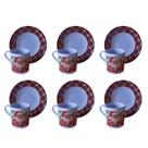 Jogo com 12 Peças para Servir Café 70ml Papai Noel Melamina Produto Sintético.
