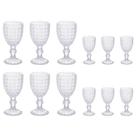 Jogo com 12 Taças Para Licor / Vinho Vidro Bico de Abacaxi