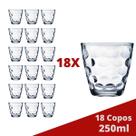 Jogo com 18 Copos de Vidro Transparente Bangkok 250ML Água Jogo com 18 Copos de Vidro Transparente Bangkok 250ML Água
