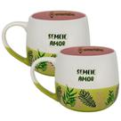 Jogo com 2 Caneca em Cerâmica Maggie Semeie Amor 400ml - Zona Criativa