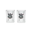 Jogo com 2 copos de vidro para shot 70ml - corinthians