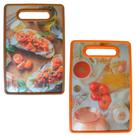 Jogo Com 2 Tábuas Para Cortes Aperitivos Frios Food 30,5x20,5cm Estampadas