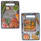Jogo Com 2 Tábuas Para Cortes Aperitivos Frios Food 30,5x20,5cm Estampadas