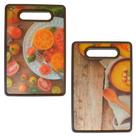 Jogo Com 2 Tábuas Para Cortes Aperitivos Frios Food 30,5x20,5cm Estampadas