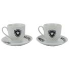 Jogo com 2 xícaras de porcelana 180ml - botafogo