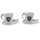 Jogo com 2 xícaras de porcelana 90ml - botafogo