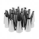 Jogo Com 24 Bicos Inox de Confeitar Bolos E Cupcakes + Adaptador Yazi