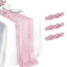 Jogo com 3 Caminhos de Mesa MIYOHS Rosa Claro 55x300 cm Boho Jogo com 3 Caminhos de Mesa MIYOHS Rosa Claro 55x300 cm Boho