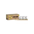 Jogo com 3 Copos de Dose Shot Cachaça + Régua de madeira - Brasfoot Jogo com 3 Copos de Dose Shot Cachaça + Régua de madeira - Brasfoot