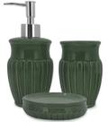 Jogo com 3 Peças para Banheiro em Cerâmica Marine Green 325 ml - Mimo Style - BH20107