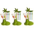 Jogo com 3 Porta Espetos Para aperitivos - Coconut Monkey Verde.