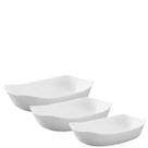 Jogo com 3un Assadeiras Travessas de Vidro Brancas Grandes p/ Forno Carine Jogo com 3un Assadeiras Travessas de Vidro Brancas Grandes p/ Forno Carine