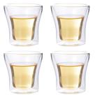 Jogo com 4 Copos de Vidro de Paredes Duplas 80ml Café / Shot