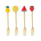 Jogo com 4 Garfos Fruit Sobremesa Aço Inox Dourado - Wolff