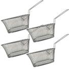 Jogo com 4 Mini Cestos de Inox com Alça para Servir Porção