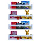 Jogo Com 4 Prateleiras Porta Livro De Parede Infantil Nicho Quarto de Bebê Mdf 55cm