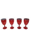 Jogo Com 4 Taças Diamond Vermelho 340 Ml